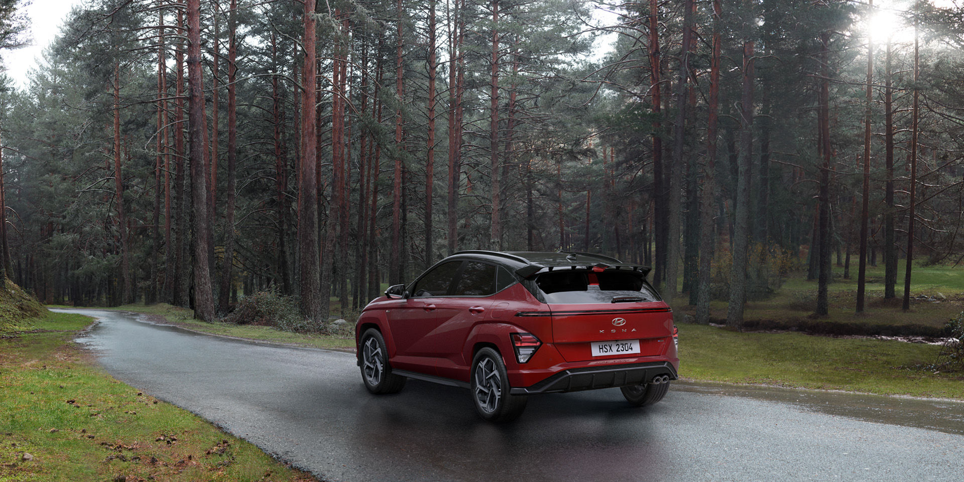 Closer view at the front part of Hyundai car with its logo and grille